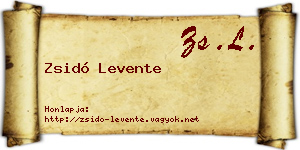 Zsidó Levente névjegykártya